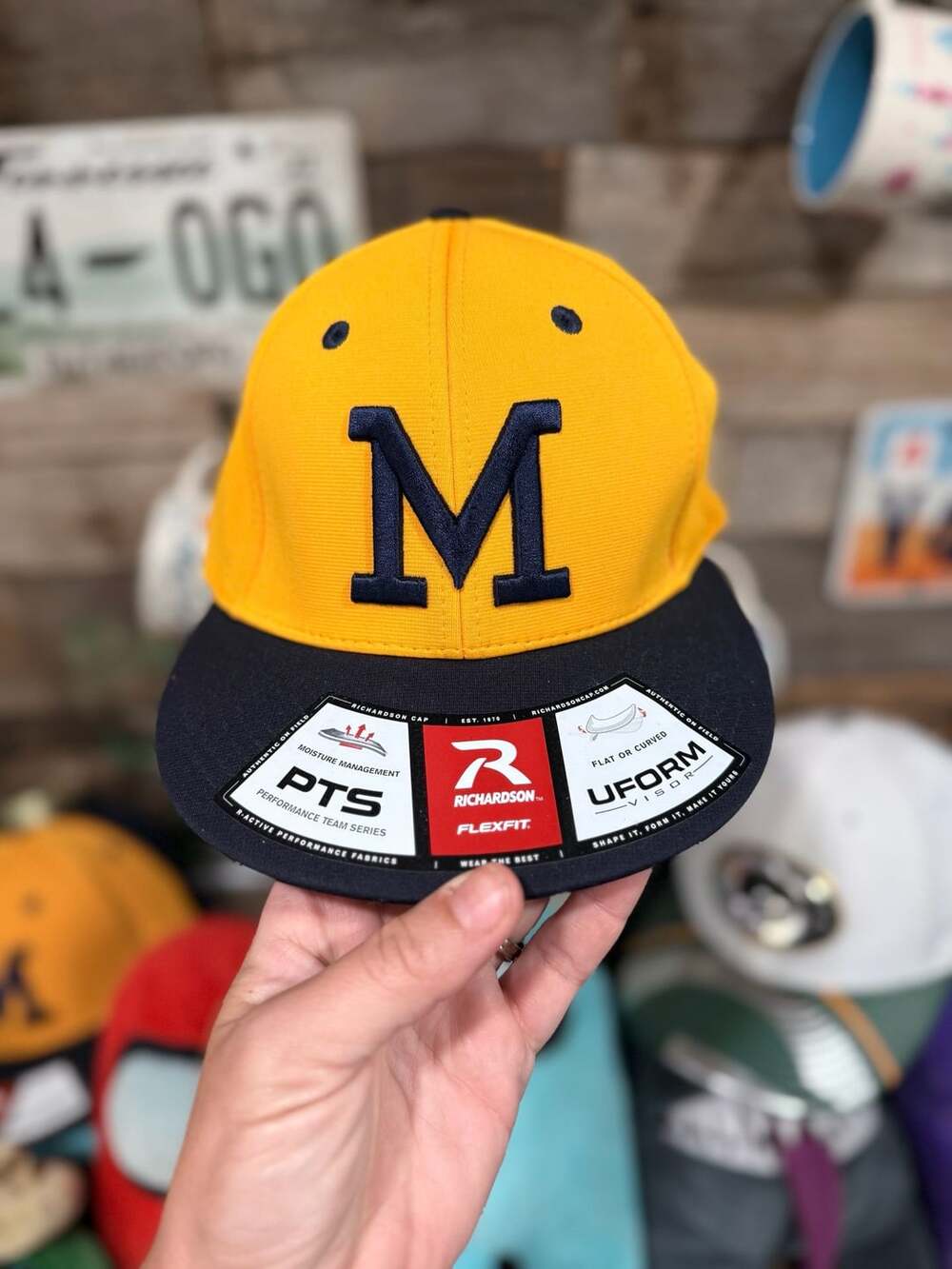 Richardson PTS20 M Hat Size XS-SM Gold Blue Flexfit Performance Cap